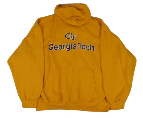 Georgia Tech Hoodie Adult Large Hooded Yellow Jacket Sweatshirt Big Ball Sports Cover
