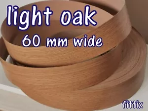60 mm breit Melamin vorgeklebt Aufbügeln Kantenband/Kantenband Natureiche - Bild 1 von 3