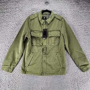 Indigo Star Jacket Mens Small Green Long Sleeve Button Up Military Field *NWT* - Picture 1 of 13