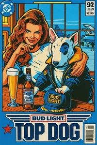 Spuds Spud Mackenzie Bud Budweiser Bier Poster Druck auf Blechschild 12 x 8 Zoll S - Bild 1 von 6