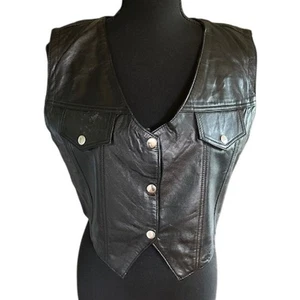 Just Us Echtleder Cropped Weste - Größe L - Neu mit Etikett - Bild 1 von 3