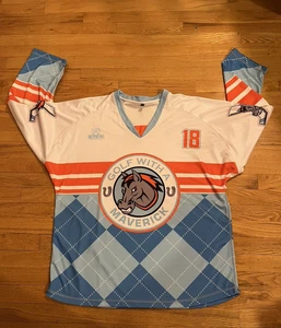 KC Missouri Mavericks ECHL Hockey Jersey. Mens L Golf with a Maverick - Picture 1 of 6