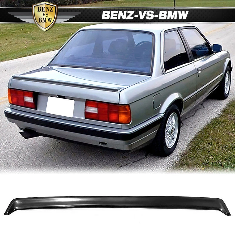 Fits 84-92 BMW E30 3 Series Trunk Spoiler Wing Lip IS Style Unpainted Black PU - Image 1 of 4