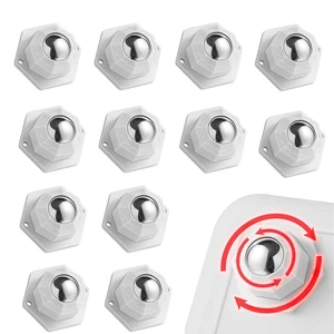 12 Pezzi Ruote a Sfera per Mobili Pesanti, Rotelle Adesive Girevoli a 360°, Auto - Foto 1 di 12