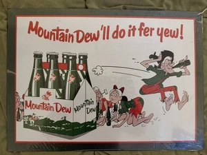 Mountain Dew'll do it fer yew! Tin Metal Sign - Hillbilly - Dew - 6 Pack Bottles - Picture 1 of 2