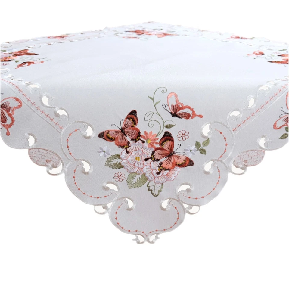 Tischdecke Tischtuch Stickerei Schmetterling - Bild 1 von 1