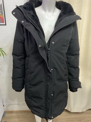 Zara Women’s Coat Long Winter Parka Jacket Very Thick Black Size M - Image 1 of 4