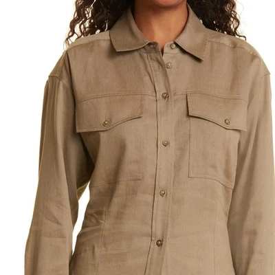 ❅�Camisa de lino Arie recortada con marco nueva con etiquetas, talla M Foto 1 de 4