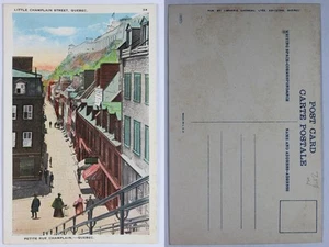 Little Champlain Street, Quebec, Colorful Vintage Postcard - Picture 1 of 1