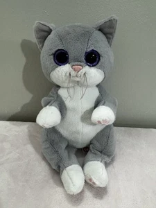 9 Zoll Ty Beanie Bäuche Morgan das graue Kätzchen Katze Plüsch lila Glitzeraugen groß - Bild 1 von 5