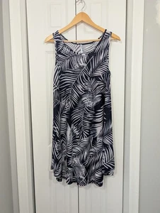 Isla Bonita Neu mit Etikett Damen Einheitsgröße Badeanzug Überwurf blau Tunika Palmblatt Kleid  - Bild 1 von 5