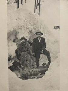 Cornucopia Oregon OR RPPC Men At Mine In Snow Baker Co. Antique Photo Postcard - Picture 1 of 3