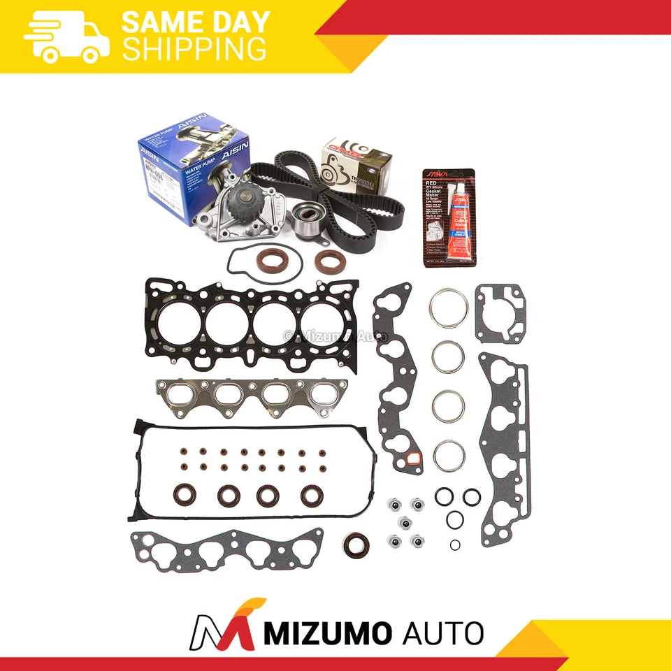 头垫圈套装定时皮带套件水泵适合 96-00 本田思域 D16Y5/Y7/Y8 — 第 1/4 张图片