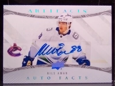 2024-25 Artifacts #AF-NA NILS AMAN Auto Facts Vancouver Canucks - Image 1 of 4