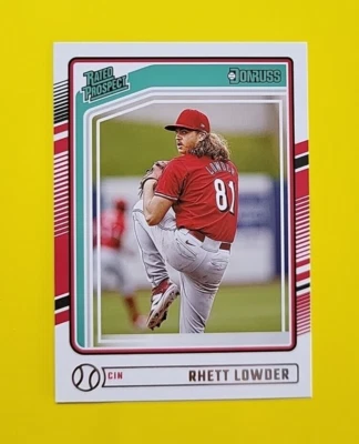 Rhett Lowder - Cincinnati Reds - 2024 Donruss - Rated Prospect -  #166 - RC - SP - Image 1 of 2