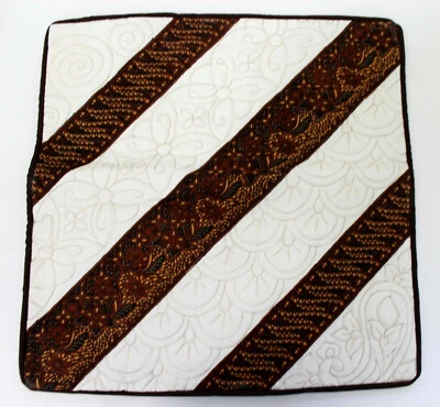 Batik Fabric Ethnic Quilt Handmade Throw Pillow Cover (C) - Image 1 of 3