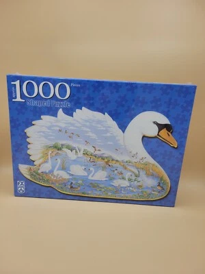 FX Schmid Swan Lake 1000 Piece Shaped Jigsaw Puzzle  New Sealed - Image 1 of 4