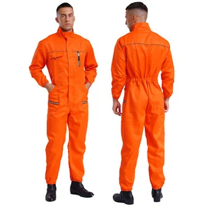 Men's Wear Resistant Work Coverall Long Sleeve Jumpsuit Mechanics Workwear - Picture 1 of 39