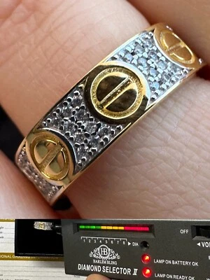 Alianza de eternidad de moissanita real anillo de boda oro helado 14k Vermeil plata 925 5 mm Foto 1 de 4