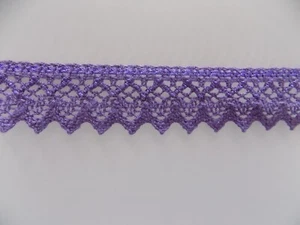 1 METRO PIZZO MERLETTO FATTO A MACCHINA IN COTONE VIOLA ALTEZZA 3,2 cm - Picture 1 of 1