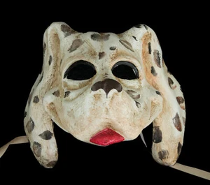 Maschera Di Venezia Cane Dalmata Fatto a Mano IN Carta Mache Collezione #22631 - Picture 1 of 4