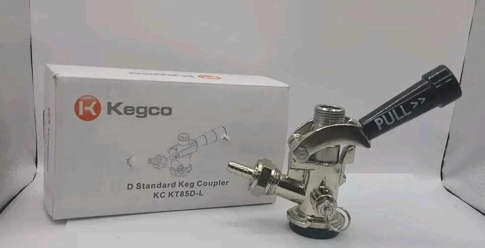 Acoplador de barril Kegco KC KT85D-L sistema estándar D negro sin usar nueva caja abierta cerveza Foto 1 de 4