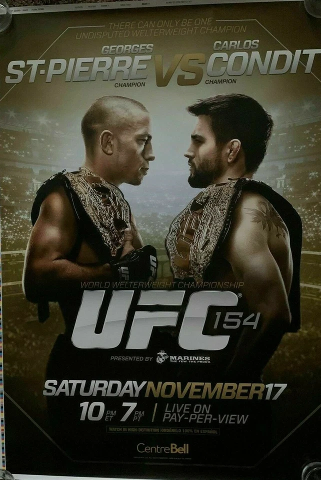 Lote de 2 póster UFC 154: Pierre vs. Condit campeón vs campeón de 2012 Foto 1 de 1