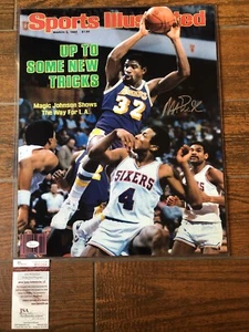  MAGIC JOHNSON SIGNED 16X20 PHOTO LOS ANGELES LAKERS BASKETBALL AUTOGRAPHED JSA - Picture 1 of 4