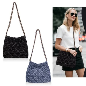 Bolso de hombro de mezclilla lavada Rowan para dama con cremallera en todo el cuerpo Bolso para mujer Cartera - Imagen 1 de 29