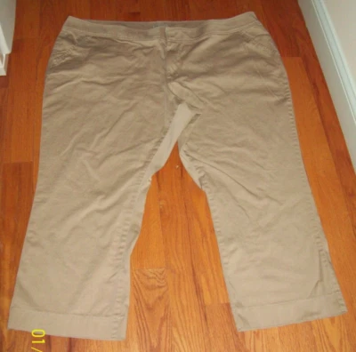 Модный жук женщин бежевый эластичный пояс тянуть на брюки размер 30 Вт короткие 50 X 28 - Изображение 1 из 4