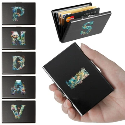 Geldbörse Kartenhalter Männer Leder Metall RFID-Blockierung schmal Herren Kredit Geldklammer - Bild 1 von 4