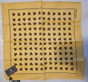 Ralph Lauren Wolle/Seide Herren Einstecktuch Pferde Motiv - Gelb - Bild 1 von 5