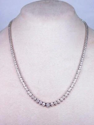 BEAUTIFUL GRADUATED ETERNITY DIAMOND TENNIS NECKLACE 14K WHITE GOLD 4.00CTW - Image 1 of 4