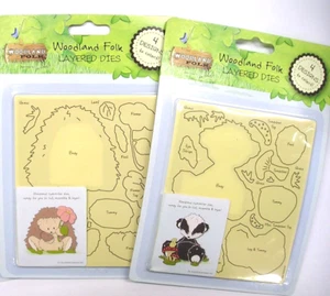 Pair of Docrafts layered Die Sets Woodland Folk Badger & Hedgehog Dies - Picture 1 of 3