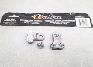 00192 Deka Universal Side Post Terminals With Bolts 6 To 2/0 Gauge -Qty 2pcs - Picture 1 of 3