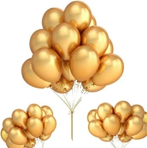 New 15 x Gold Metallic Large 9" Inch Party Wedding Helium Quality Balloons - Picture 1 of 7