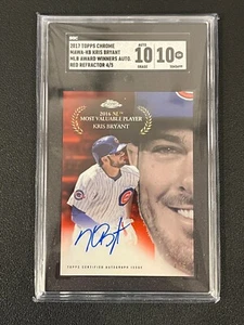 Kris Bryant 2017 Topps Chrome MLB Award Winners Auto Red Refractor /5 SGC 10/10 - Picture 1 of 2