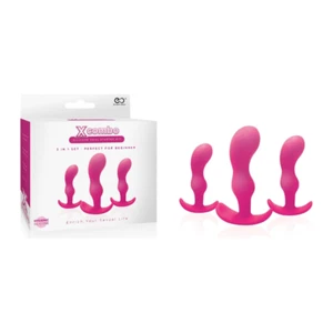 X COMBO 3PC PINK SILICONE BUTT PLUG SET - Picture 1 of 1