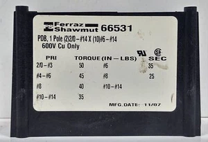 Ferraz Shawmut 66531 Power Distribution Block - Picture 1 of 4