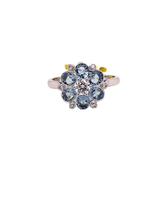 18ct white gold Aquamarine and Diamond ring - Picture 1 of 16