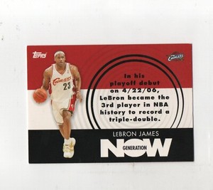2007-08 Topps LeBron James Generation Now GN1 Cleveland Cavs Cavaliers Lakers