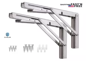 Klappregalhalterung Edelstahl Bank Tisch Wand montiert strapazierfähig 2X 12" - Bild 1 von 6
