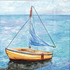 4 x tovaglioli di carta pranzo decoupage artigianato tavolo festa barca a vela mare 119 - Foto 1 di 3