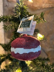 Noble Gems by KURT ADLER DONUT ORNAMENT NEW CHRISTMAS TREE GLASS FROSTED - Picture 1 of 4