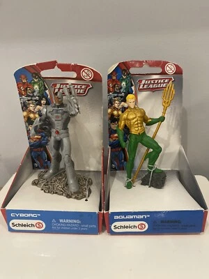Liga de la Justicia Schleich Modelos x 2 Cyborg/Aquaman NUEVO Juguetes Figuras Foto 1 de 3