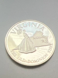 Franklin Mint State of Union Sterling Silver Virginia Commemorative Coin - Picture 1 of 2