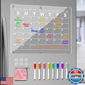 Magnetic Acrylic Calendar for Fridge,Acrylic Calendar for Fridge with 8 Color - Picture 1 of 5