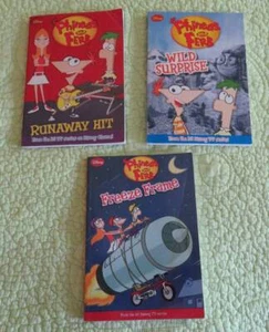 LOT Disney Channel PHINEAS & FERB Children's BOOKS Surprise Freeze Runaway TV - Picture 1 of 3