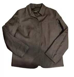 00s Y2k PRADA Italy schwarz grau Damen Jacke Blazer selbstbefestigend 42 - Bild 1 von 9