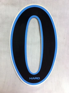 Rare NOS Black Blue HARO Number 0 Old School BMX Plate Decal Sticker Zeronine - Picture 1 of 1